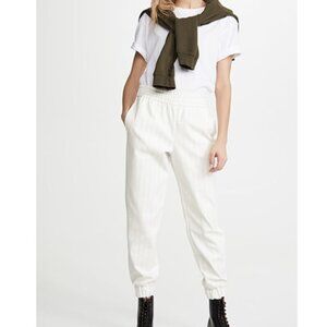 Alice + Olivia White Pinstripe Pull-on Pete Pants